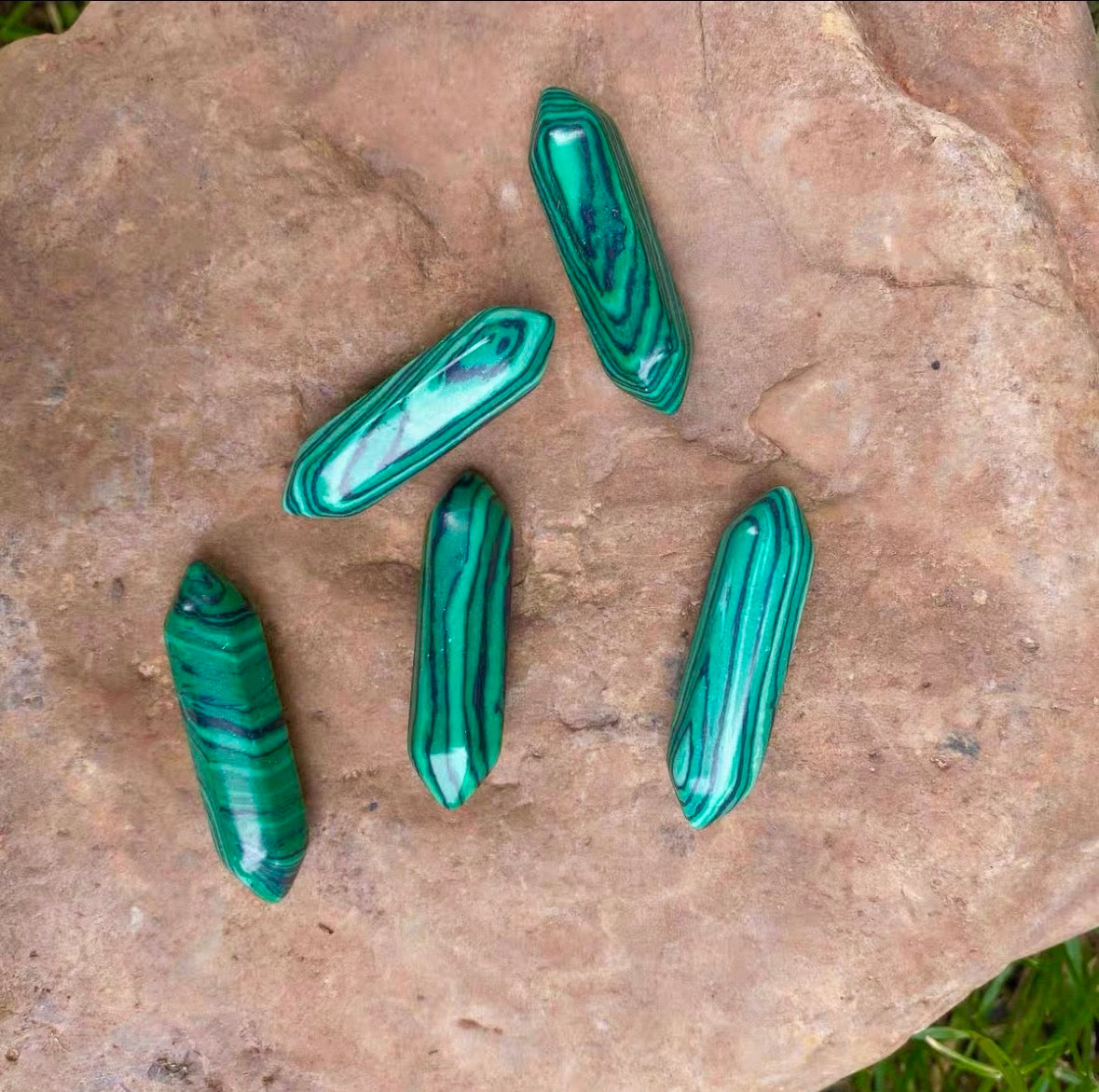 Malachite Two Pointed Crystal